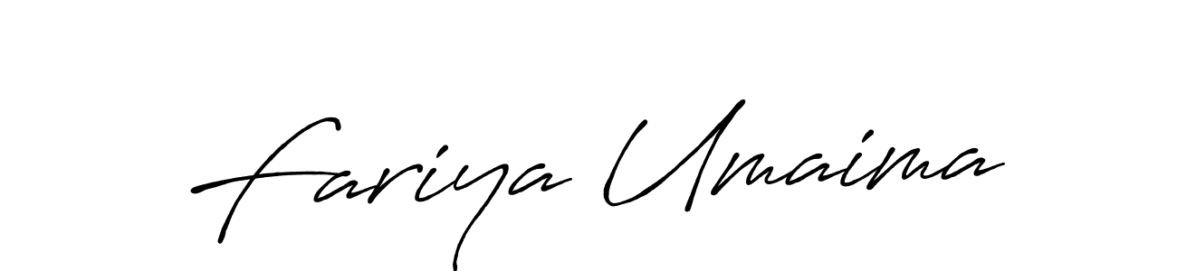 if you are searching for the best signature style for your name Fariya Umaima. so please give up your signature search. here we have designed multiple signature styles  using Antro_Vectra_Bolder. Fariya Umaima signature style 7 images and pictures png