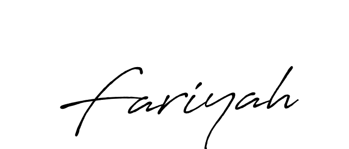 Design your own signature with our free online signature maker. With this signature software, you can create a handwritten (Antro_Vectra_Bolder) signature for name Fariyah. Fariyah signature style 7 images and pictures png