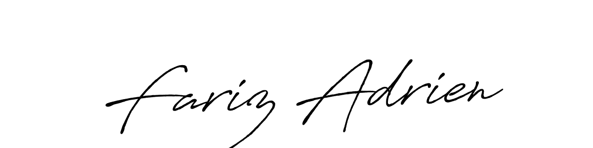 Design your own signature with our free online signature maker. With this signature software, you can create a handwritten (Antro_Vectra_Bolder) signature for name Fariz Adrien. Fariz Adrien signature style 7 images and pictures png