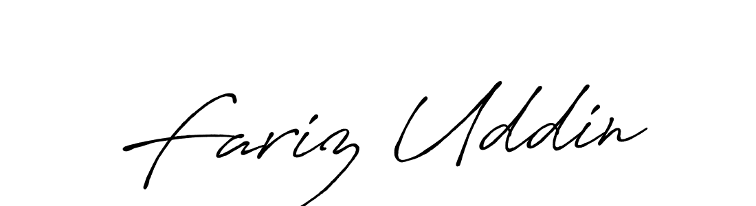 Create a beautiful signature design for name Fariz Uddin. With this signature (Antro_Vectra_Bolder) fonts, you can make a handwritten signature for free. Fariz Uddin signature style 7 images and pictures png