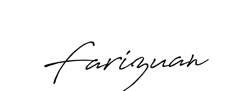 Use a signature maker to create a handwritten signature online. With this signature software, you can design (Antro_Vectra_Bolder) your own signature for name Farizuan. Farizuan signature style 7 images and pictures png