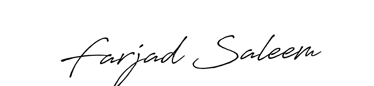 Design your own signature with our free online signature maker. With this signature software, you can create a handwritten (Antro_Vectra_Bolder) signature for name Farjad Saleem. Farjad Saleem signature style 7 images and pictures png