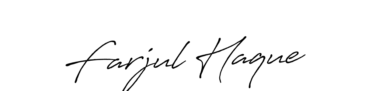 Use a signature maker to create a handwritten signature online. With this signature software, you can design (Antro_Vectra_Bolder) your own signature for name Farjul Haque. Farjul Haque signature style 7 images and pictures png