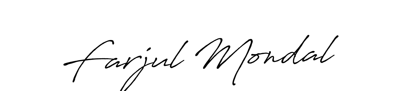 Create a beautiful signature design for name Farjul Mondal. With this signature (Antro_Vectra_Bolder) fonts, you can make a handwritten signature for free. Farjul Mondal signature style 7 images and pictures png