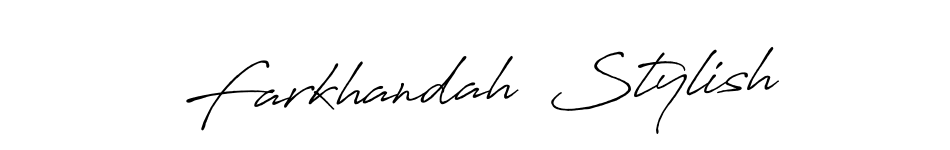 How to make Farkhandah  Stylish signature? Antro_Vectra_Bolder is a professional autograph style. Create handwritten signature for Farkhandah  Stylish name. Farkhandah  Stylish signature style 7 images and pictures png