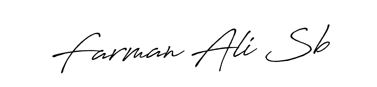 Farman Ali Sb stylish signature style. Best Handwritten Sign (Antro_Vectra_Bolder) for my name. Handwritten Signature Collection Ideas for my name Farman Ali Sb. Farman Ali Sb signature style 7 images and pictures png