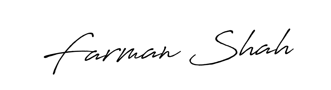 Make a beautiful signature design for name Farman Shah. With this signature (Antro_Vectra_Bolder) style, you can create a handwritten signature for free. Farman Shah signature style 7 images and pictures png