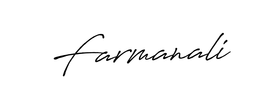 Create a beautiful signature design for name Farmanali. With this signature (Antro_Vectra_Bolder) fonts, you can make a handwritten signature for free. Farmanali signature style 7 images and pictures png