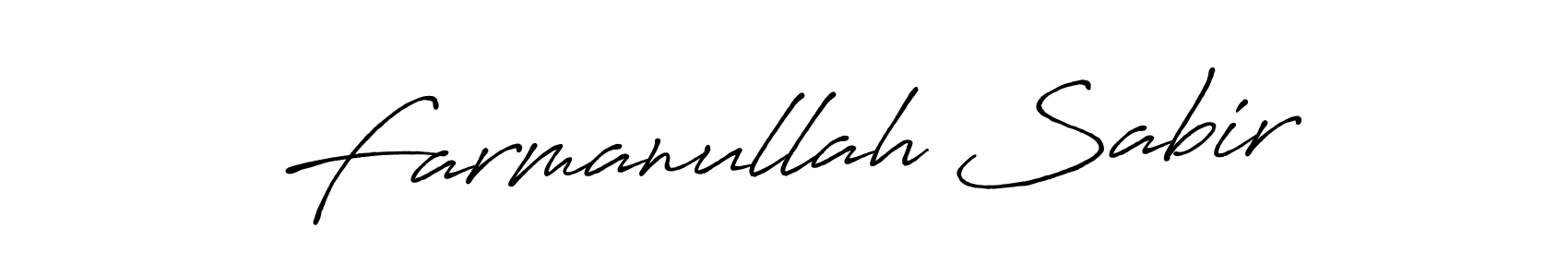 How to make Farmanullah Sabir name signature. Use Antro_Vectra_Bolder style for creating short signs online. This is the latest handwritten sign. Farmanullah Sabir signature style 7 images and pictures png