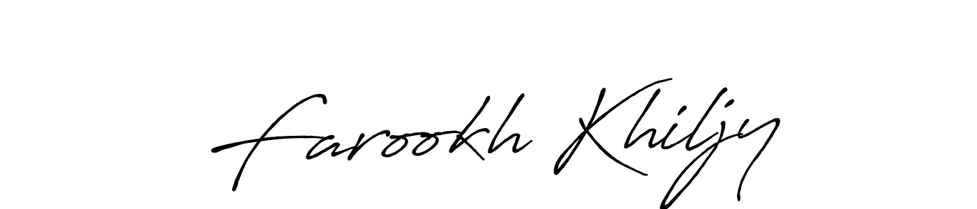 Use a signature maker to create a handwritten signature online. With this signature software, you can design (Antro_Vectra_Bolder) your own signature for name Farookh Khiljy. Farookh Khiljy signature style 7 images and pictures png