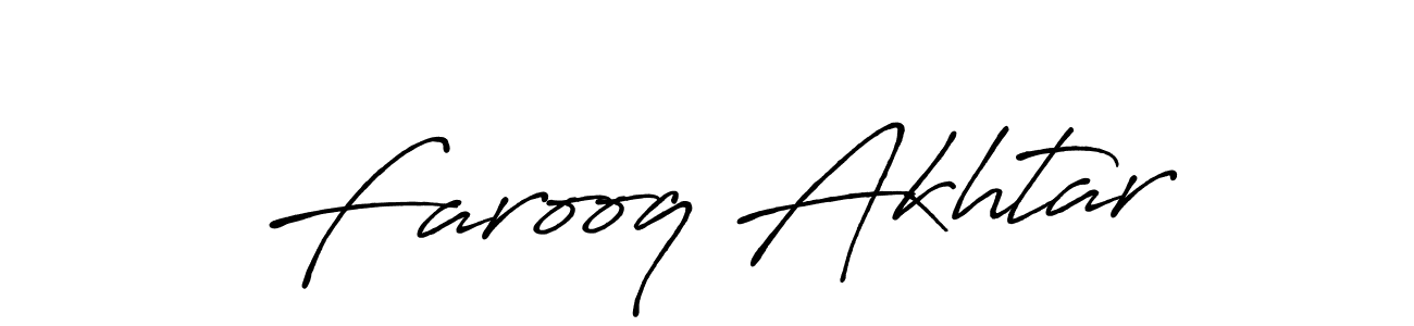 Make a beautiful signature design for name Farooq Akhtar. With this signature (Antro_Vectra_Bolder) style, you can create a handwritten signature for free. Farooq Akhtar signature style 7 images and pictures png