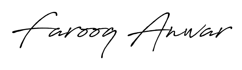 Give your name Farooq Anwar an exquisite flair with the Antro_Vectra_Bolder script font. Ideal for contracts, resumes, and formal letterheads. Farooq Anwar signature style 7 images and pictures png