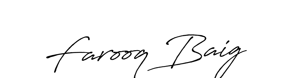 Farooq Baig stylish signature style. Best Handwritten Sign (Antro_Vectra_Bolder) for my name. Handwritten Signature Collection Ideas for my name Farooq Baig. Farooq Baig signature style 7 images and pictures png