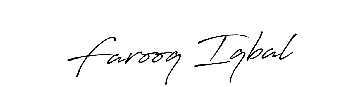 Design your own signature with our free online signature maker. With this signature software, you can create a handwritten (Antro_Vectra_Bolder) signature for name Farooq Iqbal. Farooq Iqbal signature style 7 images and pictures png