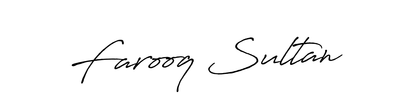 Make a beautiful signature design for name Farooq Sultan. With this signature (Antro_Vectra_Bolder) style, you can create a handwritten signature for free. Farooq Sultan signature style 7 images and pictures png