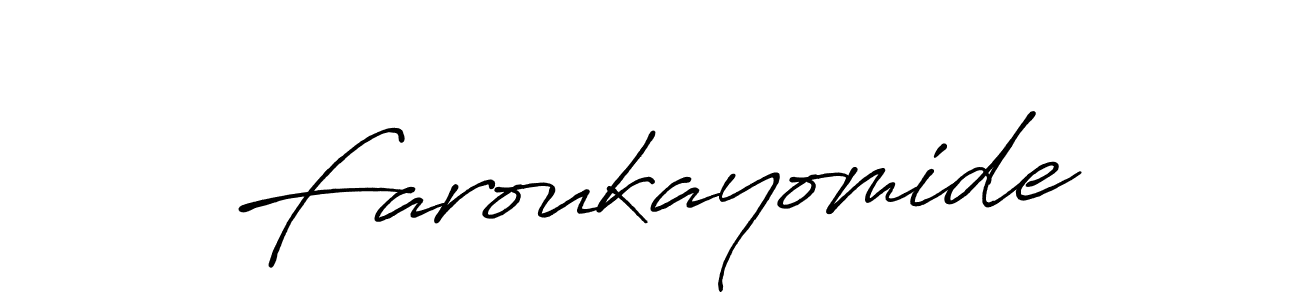 Make a beautiful signature design for name Faroukayomide. With this signature (Antro_Vectra_Bolder) style, you can create a handwritten signature for free. Faroukayomide signature style 7 images and pictures png