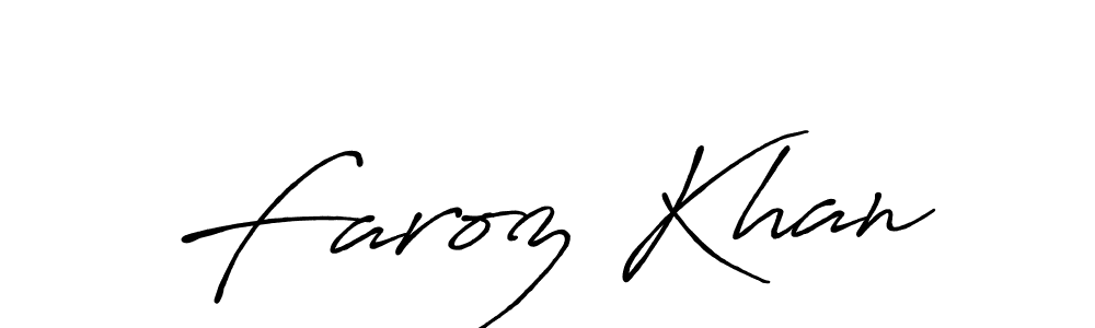 Make a beautiful signature design for name Faroz Khan. With this signature (Antro_Vectra_Bolder) style, you can create a handwritten signature for free. Faroz Khan signature style 7 images and pictures png