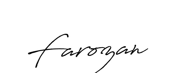 Create a beautiful signature design for name Farozan. With this signature (Antro_Vectra_Bolder) fonts, you can make a handwritten signature for free. Farozan signature style 7 images and pictures png