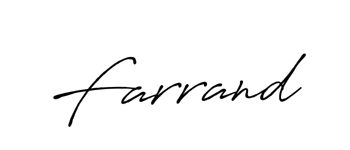 Create a beautiful signature design for name Farrand. With this signature (Antro_Vectra_Bolder) fonts, you can make a handwritten signature for free. Farrand signature style 7 images and pictures png