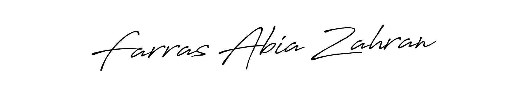 Create a beautiful signature design for name Farras Abia Zahran. With this signature (Antro_Vectra_Bolder) fonts, you can make a handwritten signature for free. Farras Abia Zahran signature style 7 images and pictures png