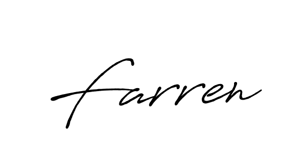 Farren stylish signature style. Best Handwritten Sign (Antro_Vectra_Bolder) for my name. Handwritten Signature Collection Ideas for my name Farren. Farren signature style 7 images and pictures png