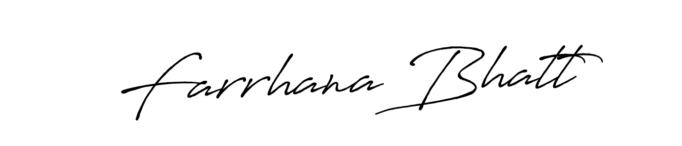 Make a beautiful signature design for name Farrhana Bhatt. With this signature (Antro_Vectra_Bolder) style, you can create a handwritten signature for free. Farrhana Bhatt signature style 7 images and pictures png