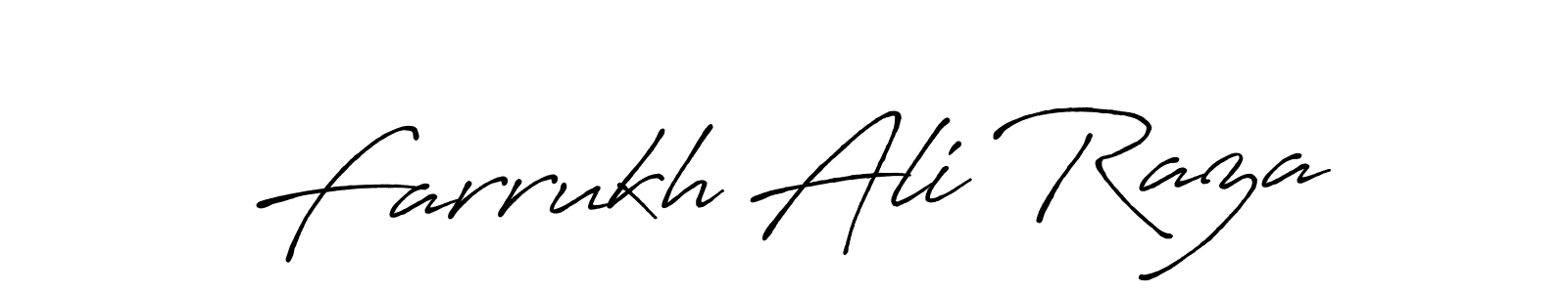 Make a beautiful signature design for name Farrukh Ali Raza. With this signature (Antro_Vectra_Bolder) style, you can create a handwritten signature for free. Farrukh Ali Raza signature style 7 images and pictures png