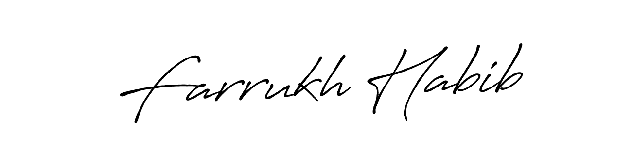 The best way (Antro_Vectra_Bolder) to make a short signature is to pick only two or three words in your name. The name Farrukh Habib include a total of six letters. For converting this name. Farrukh Habib signature style 7 images and pictures png