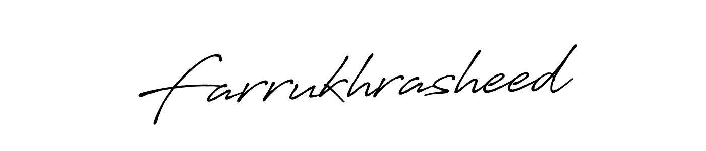 Make a beautiful signature design for name Farrukhrasheed. With this signature (Antro_Vectra_Bolder) style, you can create a handwritten signature for free. Farrukhrasheed signature style 7 images and pictures png