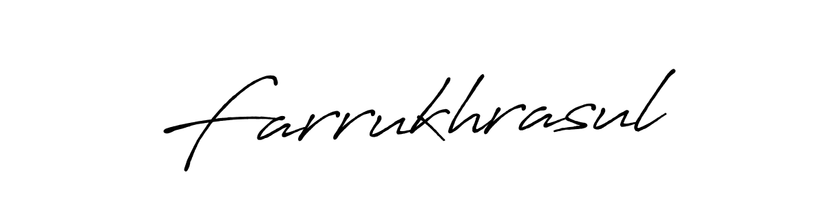 Make a beautiful signature design for name Farrukhrasul. With this signature (Antro_Vectra_Bolder) style, you can create a handwritten signature for free. Farrukhrasul signature style 7 images and pictures png