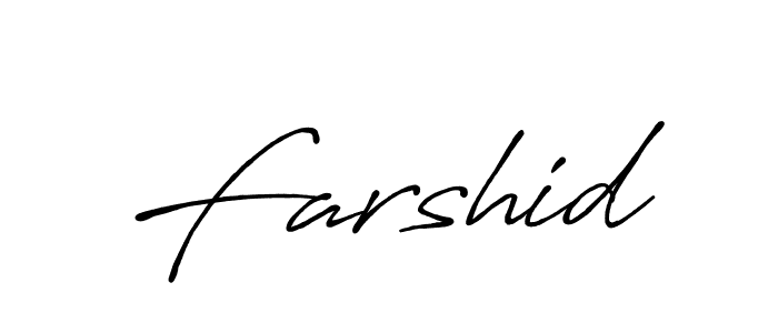 Create a beautiful signature design for name Farshid. With this signature (Antro_Vectra_Bolder) fonts, you can make a handwritten signature for free. Farshid signature style 7 images and pictures png