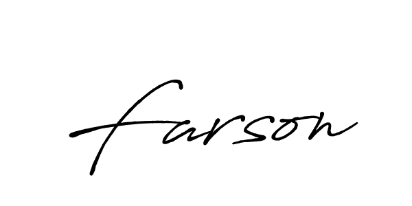 The best way (Antro_Vectra_Bolder) to make a short signature is to pick only two or three words in your name. The name Farson include a total of six letters. For converting this name. Farson signature style 7 images and pictures png