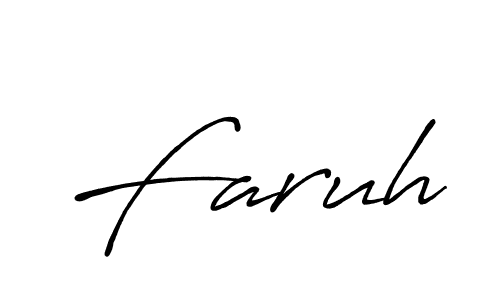 Use a signature maker to create a handwritten signature online. With this signature software, you can design (Antro_Vectra_Bolder) your own signature for name Faruh. Faruh signature style 7 images and pictures png