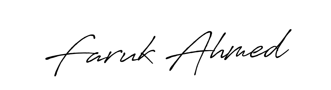 Faruk Ahmed stylish signature style. Best Handwritten Sign (Antro_Vectra_Bolder) for my name. Handwritten Signature Collection Ideas for my name Faruk Ahmed. Faruk Ahmed signature style 7 images and pictures png