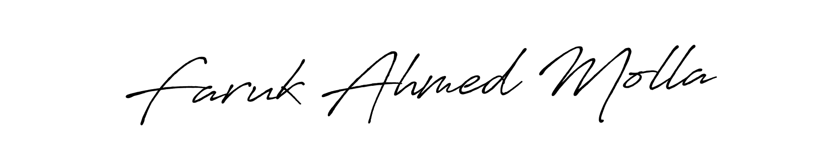 Make a beautiful signature design for name Faruk Ahmed Molla. With this signature (Antro_Vectra_Bolder) style, you can create a handwritten signature for free. Faruk Ahmed Molla signature style 7 images and pictures png