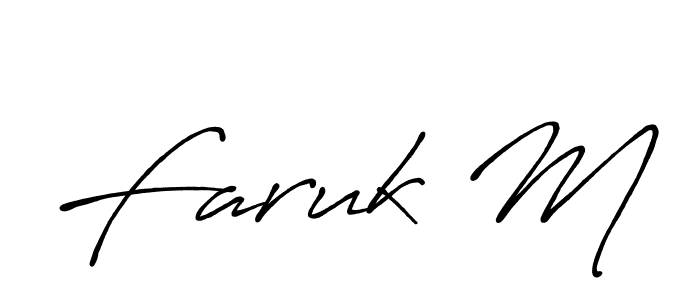 How to make Faruk M signature? Antro_Vectra_Bolder is a professional autograph style. Create handwritten signature for Faruk M name. Faruk M signature style 7 images and pictures png