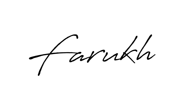 Design your own signature with our free online signature maker. With this signature software, you can create a handwritten (Antro_Vectra_Bolder) signature for name Farukh. Farukh signature style 7 images and pictures png