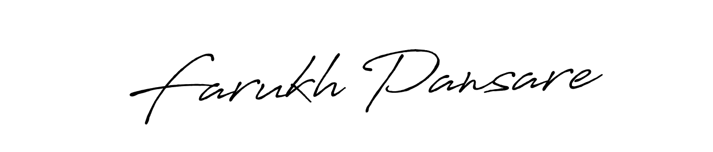 Antro_Vectra_Bolder is a professional signature style that is perfect for those who want to add a touch of class to their signature. It is also a great choice for those who want to make their signature more unique. Get Farukh Pansare name to fancy signature for free. Farukh Pansare signature style 7 images and pictures png