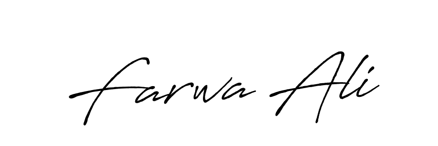 Make a beautiful signature design for name Farwa Ali. With this signature (Antro_Vectra_Bolder) style, you can create a handwritten signature for free. Farwa Ali signature style 7 images and pictures png