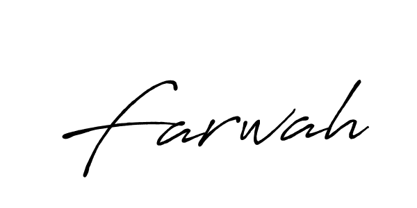 Create a beautiful signature design for name Farwah. With this signature (Antro_Vectra_Bolder) fonts, you can make a handwritten signature for free. Farwah signature style 7 images and pictures png