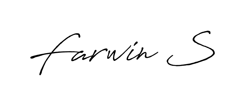 Farwin S stylish signature style. Best Handwritten Sign (Antro_Vectra_Bolder) for my name. Handwritten Signature Collection Ideas for my name Farwin S. Farwin S signature style 7 images and pictures png