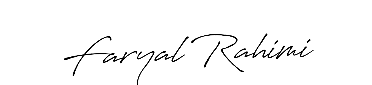 Use a signature maker to create a handwritten signature online. With this signature software, you can design (Antro_Vectra_Bolder) your own signature for name Faryal Rahimi. Faryal Rahimi signature style 7 images and pictures png