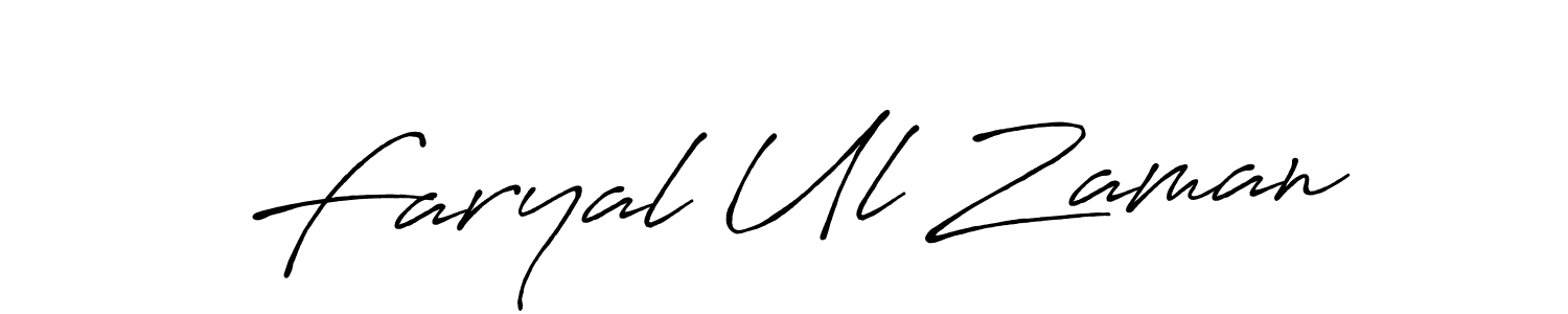 Design your own signature with our free online signature maker. With this signature software, you can create a handwritten (Antro_Vectra_Bolder) signature for name Faryal Ul Zaman. Faryal Ul Zaman signature style 7 images and pictures png