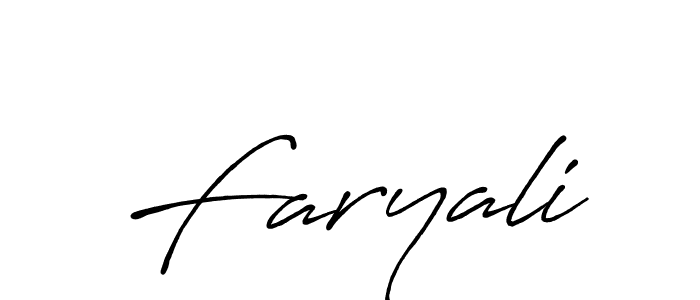 Use a signature maker to create a handwritten signature online. With this signature software, you can design (Antro_Vectra_Bolder) your own signature for name Faryali. Faryali signature style 7 images and pictures png