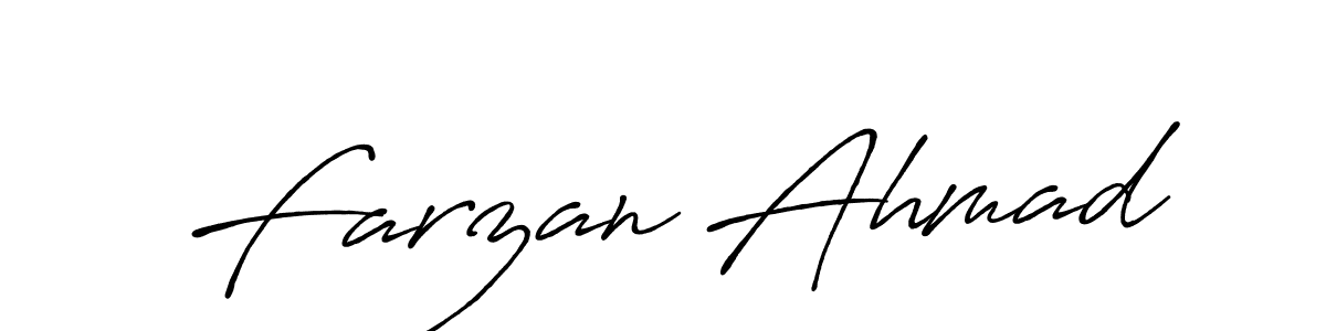 Create a beautiful signature design for name Farzan Ahmad. With this signature (Antro_Vectra_Bolder) fonts, you can make a handwritten signature for free. Farzan Ahmad signature style 7 images and pictures png