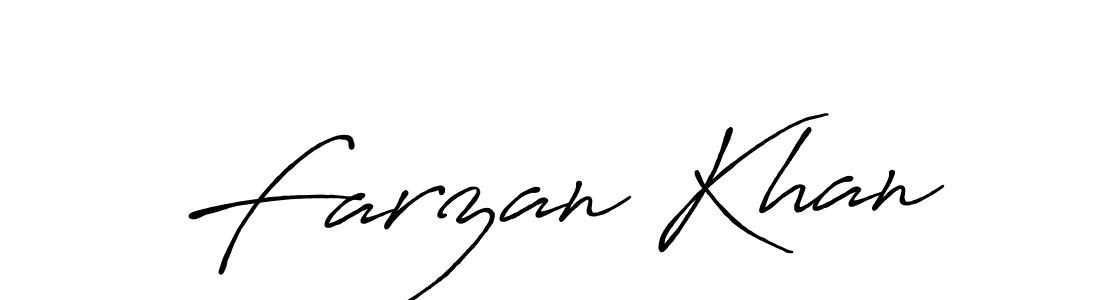 Create a beautiful signature design for name Farzan Khan. With this signature (Antro_Vectra_Bolder) fonts, you can make a handwritten signature for free. Farzan Khan signature style 7 images and pictures png