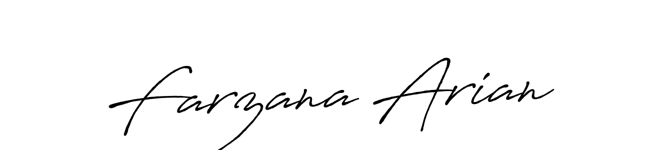 Create a beautiful signature design for name Farzana Arian. With this signature (Antro_Vectra_Bolder) fonts, you can make a handwritten signature for free. Farzana Arian signature style 7 images and pictures png