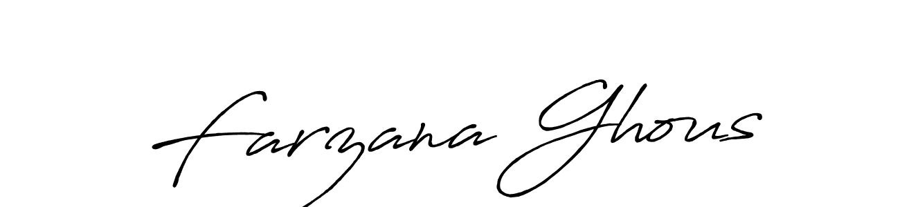 How to make Farzana Ghous name signature. Use Antro_Vectra_Bolder style for creating short signs online. This is the latest handwritten sign. Farzana Ghous signature style 7 images and pictures png