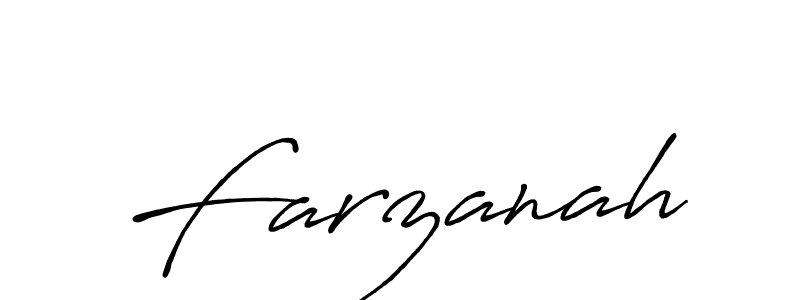 Create a beautiful signature design for name Farzanah. With this signature (Antro_Vectra_Bolder) fonts, you can make a handwritten signature for free. Farzanah signature style 7 images and pictures png