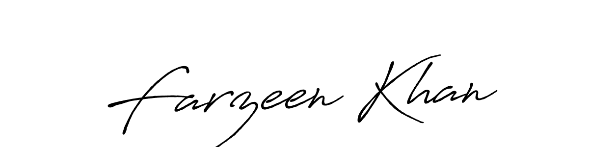 Use a signature maker to create a handwritten signature online. With this signature software, you can design (Antro_Vectra_Bolder) your own signature for name Farzeen Khan. Farzeen Khan signature style 7 images and pictures png